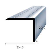 Schwellenwinkelprofil 20.0x24.0mm silber eloxiert