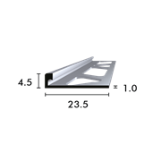Profilo terminale angolare punzonato 4,5 mm, argento anodizzato