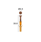 SCREASY – vite a croce con tassello 3.5x35mm, brunita incl. punta per cacciavite e trapano