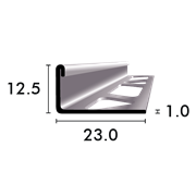 Profilo terminale angolare 12,5 mm acciaio inox punzonato