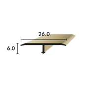 Profil de raccord horizontal T 26x6mm sable éloxé