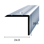 Profilo angolare coprisoglia 20 x 24 mm argento anodizzato, forato
