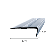 Treppenprofil klein, für Antirutschstreifen 12mm, gelocht 16.7×37.9mm, silber eloxiert