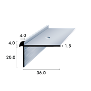 Profilo per gradini con raccordo su due lati 4.0 mm argento anodizzato, forato