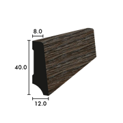 Battiscopa in legno massello varius 40/12/8mm rovere spazzolato, decapato nella tonalità rovere affumicato, oliato