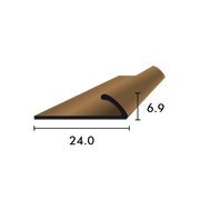 Profil d’arrêt pour PVC 6.9x24.0mm bronze éloxé