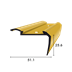 Treppenprofil mit Lasche, für PVC-Einlage, gelocht 25.6x51.0mm, gold eloxiert