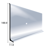 Aluminiumsockel mit Fuss 100/11mm, silber eloxiert, gelocht