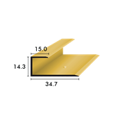 Parkett und Laminat U-Profil 14.3mm gelocht, gold eloxiert
