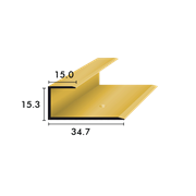 Parkett und Laminat U-Profil 15.3mm gelocht, gold eloxiert