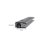 Profilo terminale SOLUM2000 7 – 16.5 mm effetto acciaio inox anodizzato, base inclusa