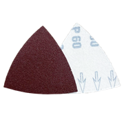Carta abrasiva triangolare, 83x83 mm, grana 40, corindone Velcrata