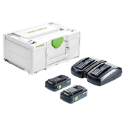 Kit d'énergie FESTOOL avec deux batteries SYS 18V 2x5,0/ TCL 6 Duo