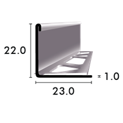 Profil d'arrêt coudé et poinçonné 22.0mm acier inox