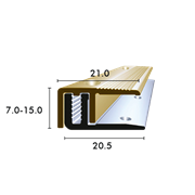 Profil de finition SOLUM 7 –15mm sable éloxé, avec support