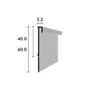 CAVUM board easy Sockel 60/3.2mm, edelstahl optik, gelocht