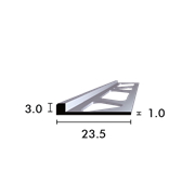 Winkelabschlussprofil gestanzt 3.0mm, silber eloxiert