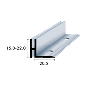 Profilo di base SOLUM per sistema con viti, 15 – 22 mm alluminio lucido