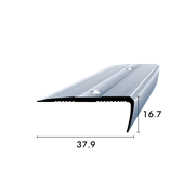 Profilo per gradini piccolo, per strisce antiscivolo 12 mm, forato 16.7 x 37.9 mm, argento anodizzato