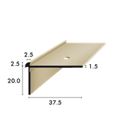 Nez de marche avec rebord sur deux côtés 2.5mm sable éloxé, percé