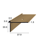 Profilo per gradini con raccordo su due lati 3.0 mm bronzo anodizzato, forato