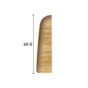 Terminali lato destro in materiale sintetico, 60 mm rovere naturale UI: 50 pz./scatola di cartone