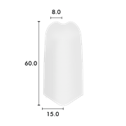 Angles sortants en plastique 60mm blanc UVC: 50 pcs./carton