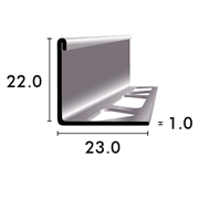 Winkelabschlussprofil 22.0mm edelstahl gestanzt