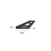 Winkelabschlussprofil gestanzt 3.0mm, schwarz eloxiert