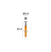 Vis à tête fraisée en croix avec tampon, 3.0x27mm argent mat