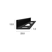 Winkelabschlussprofil gestanzt 15.0mm, schwarz eloxiert