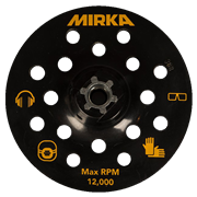 Platorello da levigatura MIRKA Ø 125 mm con fori per aspirazione e filetto M14