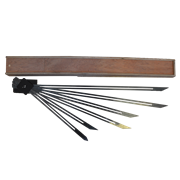 Araignée pour escaliers dans un coffret en bois zur schnellen Ermittlung von Längenmassen und Winkel
