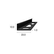 Winkelabschlussprofil gestanzt 11.0mm, schwarz eloxiert