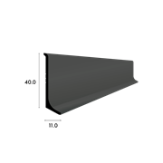 Aluminiumsockel mit Fuss 40/11mm, schwarz eloxiert, ungelocht