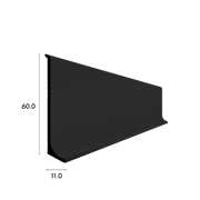 Aluminiumsockel mit Fuss 60/11mm, schwarz eloxiert, ungelocht