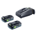 FESTOOL Energie-Set mit zwei Akkus zwei 18V TBX4 Akkus und Ladegerät TCL6, im Karton