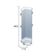 Aluminium Innenecke mit Fuss 40/11mm, silber