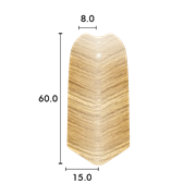 Angles sortants en plastique 60mm chêne naturel UVC: 50 pcs./carton