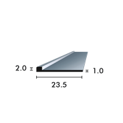 Profilo terminale angolare non punzonato 2,0 mm, argento anodizzato