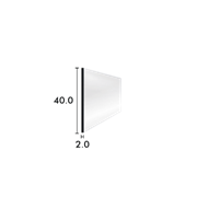 Plinthe plate 40/2.0mm blanc couvrant revêtment en poudre RAL 9010