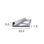 Profil d'arrêt coudé et poinçonné 5.0mm, argent éloxé